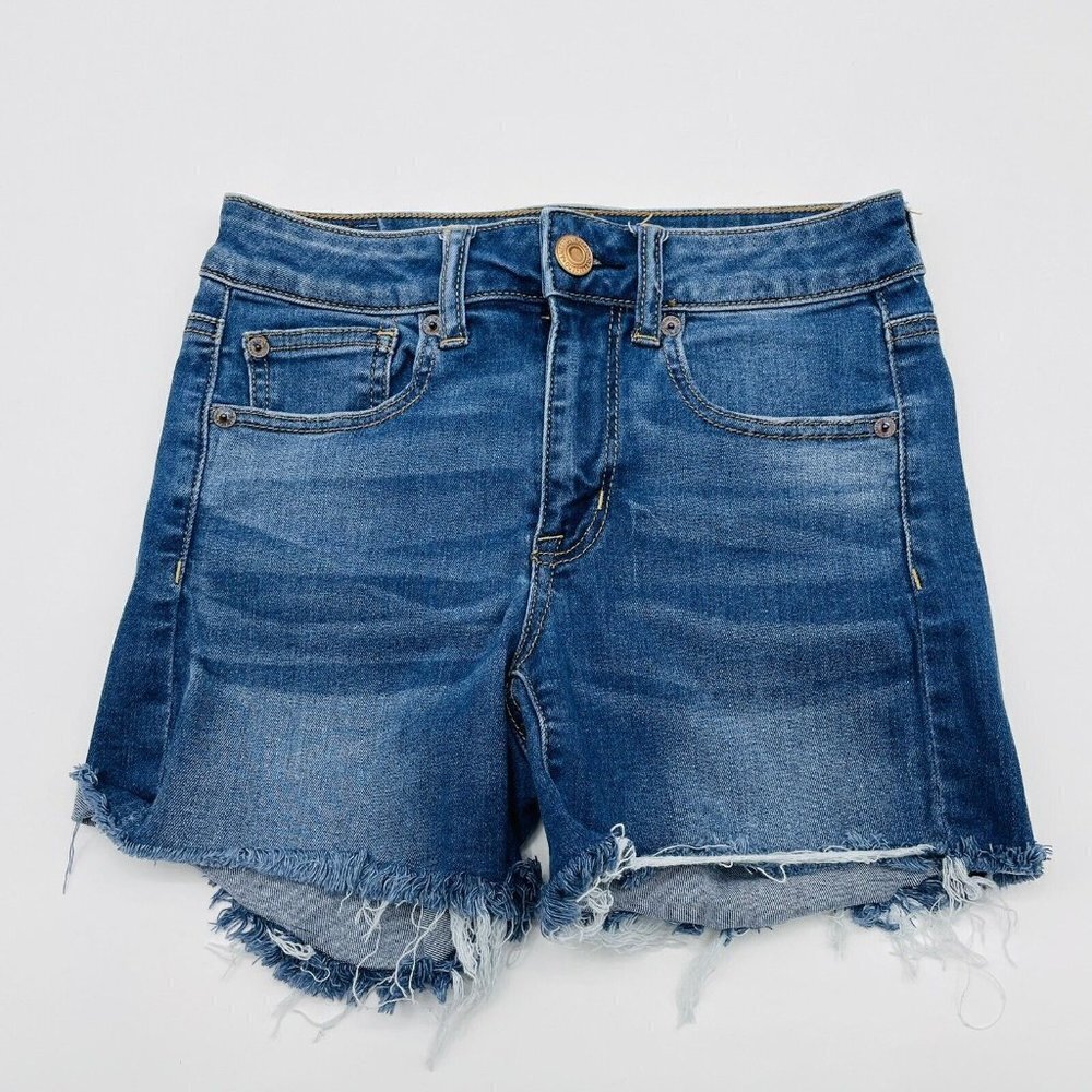American Eagle Outfitters AEO Womens‎ Size 2 High Rise Shortie Jean Shorts 1358